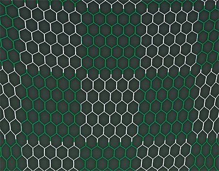Fotbalová branková síť 7,5x2,5x2x2m 3,5 mm plástvová oka šachovnice žlutá/modrá