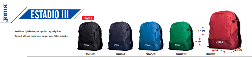 Sportovní batoh Joma Estadio III tmavě modrá