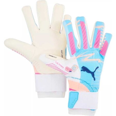 Brankářské rukavice Puma ULTRA ULTIMATE HYBRID bílá/modrá