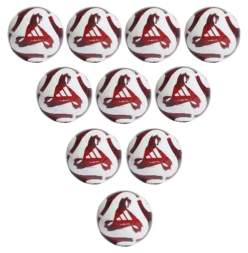 10x Fotbalový míč adidas Tiro League TB bílá/červená