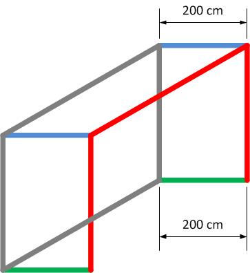 Fotbalové brankové sítě 7,5 x 2,5 x 2 x 2 m bílá/červená