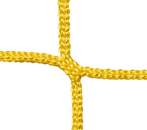 Fotbalová branková síť 7,5x2,5x2x2m 3,5mm plástvová oka žlutá