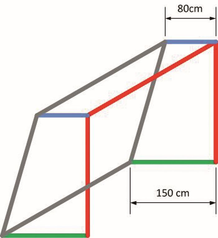 Fotbalová branková síť 3 mm 7,5 x 2,5 x0,8 x 1,5 zelená