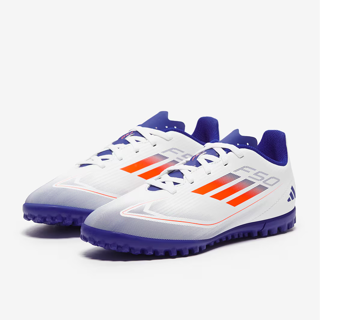 Dětské turfy adidas F50 Club TF J bílá/modrá