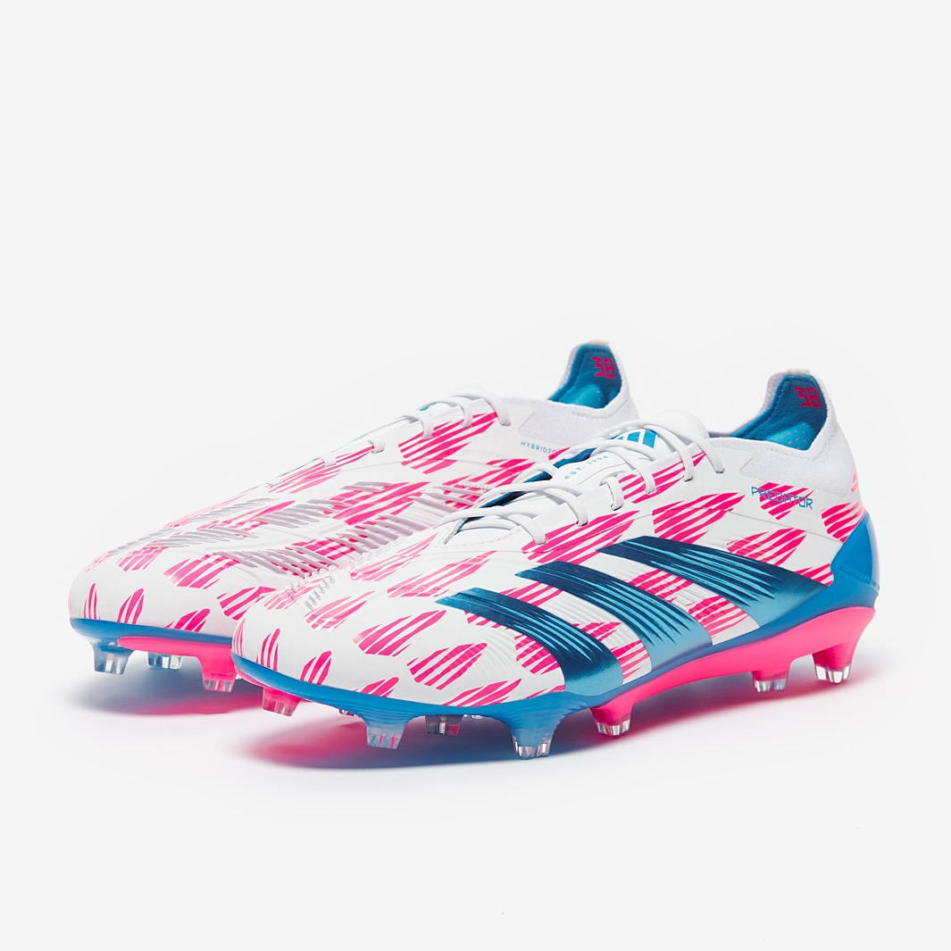 Kopačky adidas Predator Elite FG bílá/růžová/modrá
