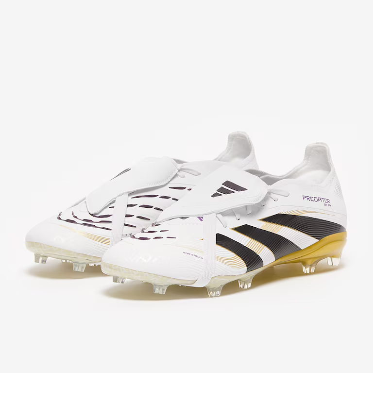 Dětské kopačky adidas Predator Elite Tongue FG bílá/zlatá