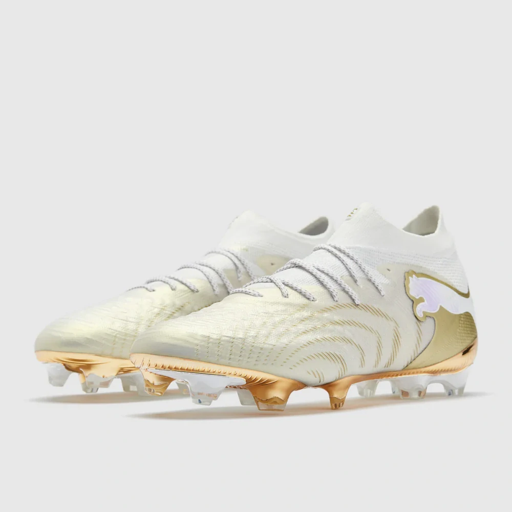 Kopačky Puma Future 9 Ultimate FG bílá/zlatá