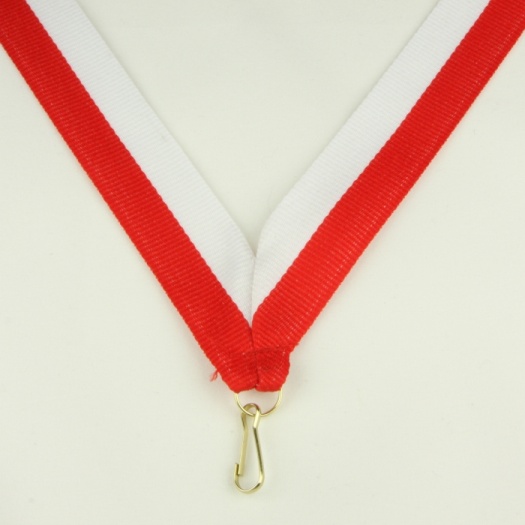 Stuha na medaile bílo/červená C10