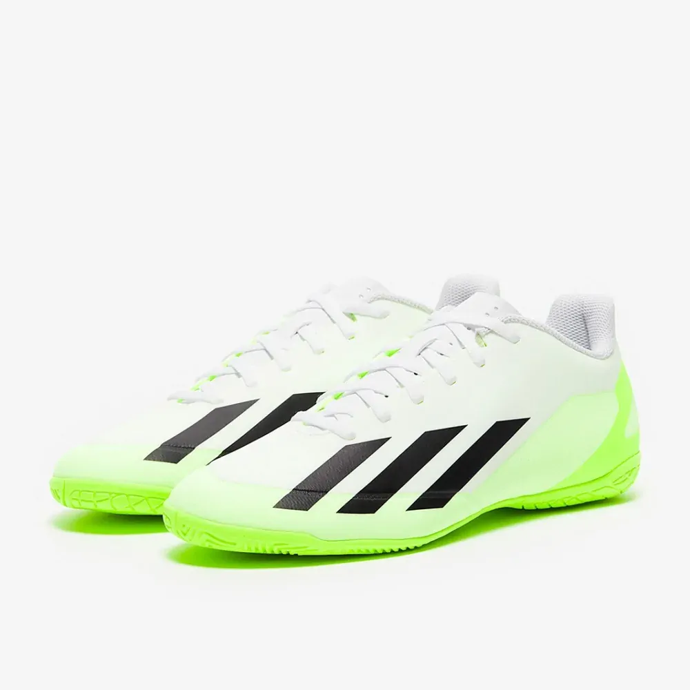 Dětské sálovky adidas X Crazyfast.4 IN J bílá/zelená