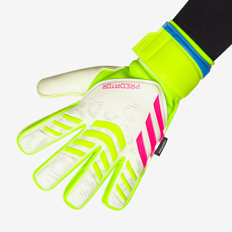 Brankářské rukavice adidas Predator Match Fingersave GK Gloves bílá/neo žlutá