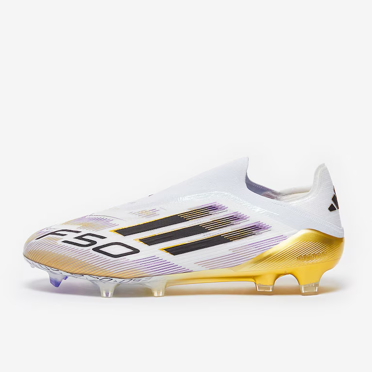 Kopačky adidas F50 Elite Laceless FG bílá/černá/zlatá