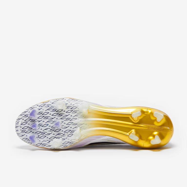 Kopačky adidas F50 Elite Laceless FG bílá/černá/zlatá