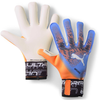 Brankářské rukavice Puma ULTRA GRIP 1 HYBRID modrá/oranžová