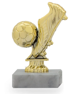 Figurka fotbal kopačka+míč výška 10 cm zlatá 