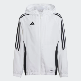 Dětská větrovka adidas TIRO 24 s kapucí bílá