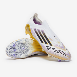 Kopačky adidas F50 Elite Laceless FG bílá/černá/zlatá