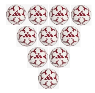 10x Fotbalový míč adidas Starlancer Club bílá/červená