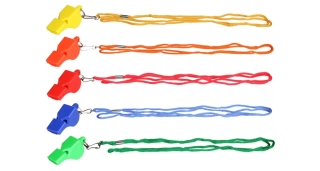 Píšťalka plastová Whistle Colored 013 se šňůrkou
