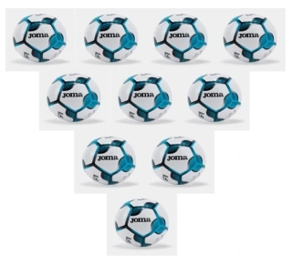10x Fotbalový míč Joma Challenge IV bílá/modrá