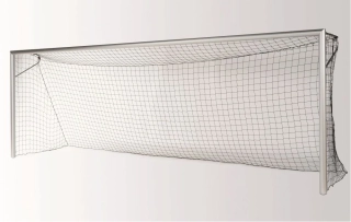 Fotbalová branka FIFA 7,32 x 2,44 m, svařované rohy, vypínací tyče, bílá