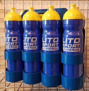 Sportovní láhve na pití 1l 8ks + nosič modrá/modrá/žlutá