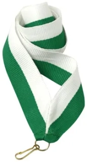 Stuha na medaile bílo/zelená C13
