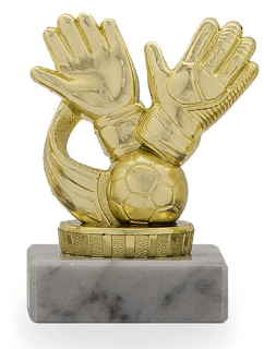 Figurka fotbal rukavice zlatá 9cm 